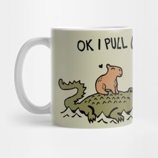 OK I Pull Up Capybara and Crocodile Love Mug